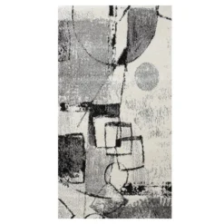 BOYTEKS –  Tappeto Milano grigio con disegno astratto 133x190 cm