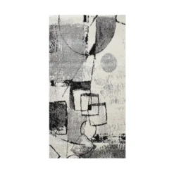 BOYTEKS –  Tappeto Milano grigio con disegno astratto 60x110 cm