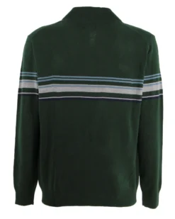 BREZZA DI MARE - MAGLIA MANICA LUNGA DA UOMO VERDE MEZZA ZIP RIGA CENTRALE