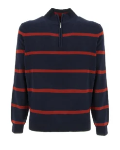 BREZZA DI MARE - MAGLIA MANICA LUNGA 1/2 ZIP FINEZZA F7 RIGHE