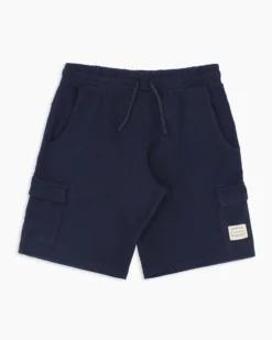 BROKER'S - Bermuda blu scuro in cargo piquet