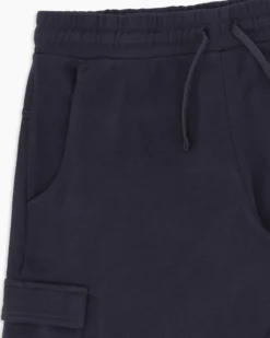 BROKER'S - Bermuda blu scuro in cargo piquet