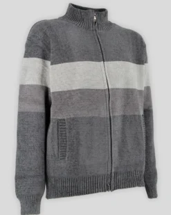 BROKER'S - Maglia manica lunga full zip in ciniglia