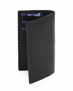 BROKERS - Portacarte blu in VERA PELLE a libro