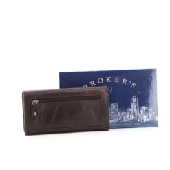 BROKER'S - Portafoglio in VERA PELLE con doppia clip e tasca posteriore
