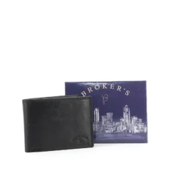 BROKER'S - Portafoglio in VERA PELLE con porta carte di credito e doppio scomparto banconote