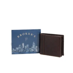 BROKER'S- Portafoglio in VERA PELLE con porta carte di credito e doppio scomparto banconote