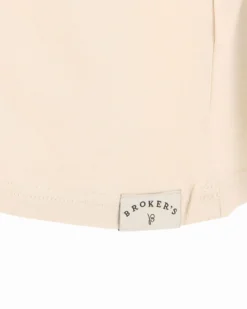 BROKER'S - Tshirt manica corta beige con stampa in cotone