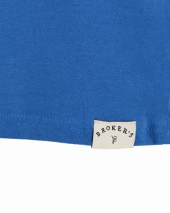 BROKER'S - Tshirt manica corta indaco con stampa in cotone