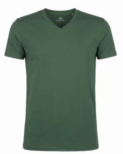 BROKERS - Tshirt mezza manica scollo a V in BAMBOO verde