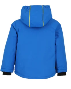 BRUGI - Giacca da sci bambino blu gialla impermeabile e antivento con cappuccio
