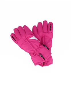 BRUGI - Guanti sci da bimba imbottiti fucsia impermeabili, idrorepellenti, antivento