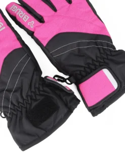 BRUGI - Guanti sci da donna imbottiti fucsia impermeabili, idrorepellenti, antivento