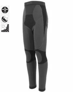 BRUGI - Leggings da bambino grigio e nero termico traspirante senza cuciture