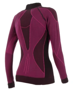 BRUGI - Maglia da donna viola e nera termica traspirante senza cuciture