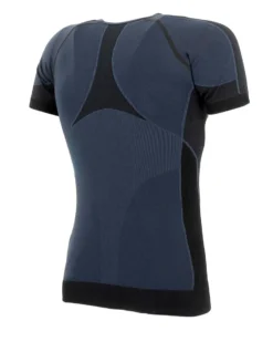 BRUGI -MAGLIA MEZZA MANICA DA UOMO BLU E NERA TERMICA TRASPIRANTE SENZA CUCITURE - 9GZR-T365