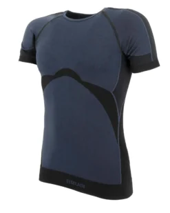 BRUGI -MAGLIA MEZZA MANICA  DA UOMO BLU E NERA TERMICA TRASPIRANTE SENZA CUCITURE - 9GZR-T365