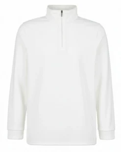 BRUGI - MICROPILE BIANCO DA UOMO MEZZA ZIP, 9GYT-T154_010