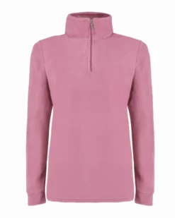 BRUGI - MICROPILE ROSA DA DONNA CON MEZZA ZIP