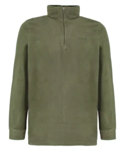 BRUGI - MICROPILE VERDE MILITARE DA UOMO MEZZA ZIP