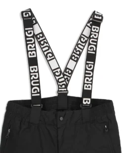 BRUGI - Pantalone da sci nero con bretelle regolabili uomo