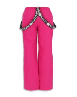 BRUGI - Pantalone da sci rosa impermeabile traspirante idrorepellente antivento con bretelle regolabili bambina