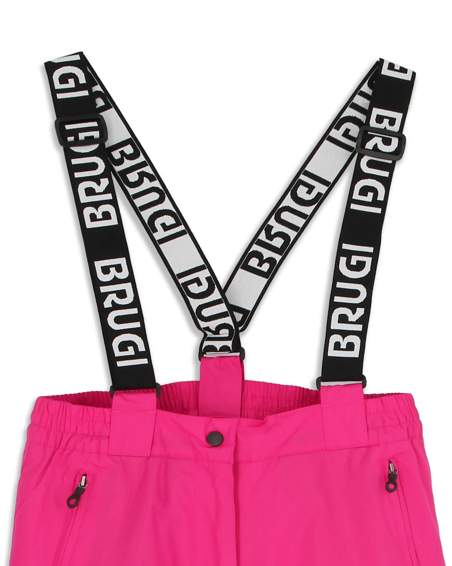 BRUGI - Pantalone da sci rosa impermeabile traspirante idrorepellente antivento con bretelle regolabili bambina