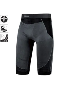BRUGI - Pantaloni corti intimi da uomo termici neri in tessuto traspirante