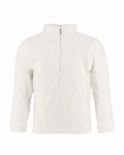 BRUGI - Pile da ragazzo bianco con mezza zip frontale