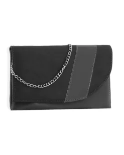 Bustina nera con patta in camoscio e vernice MADE IN ITALY - ANNES NICOLE