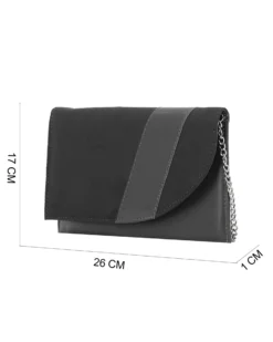 Bustina nera con patta in camoscio e vernice MADE IN ITALY - ANNES NICOLE