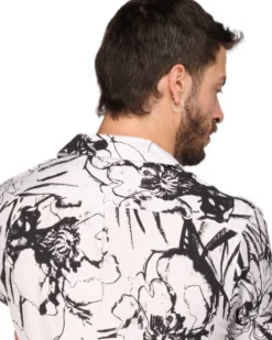 CAMICIA MEZZA MANICA FANTASIA COLLO SCIA