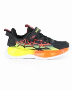 CANGURO - Sneakers arancione e nera da bambino con strappo, numerata 29/35