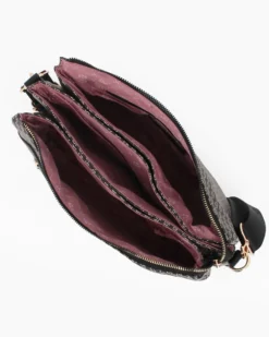 CARRERA - Borsa nera loggata con tre scomparti interni, manico e tracolla removibili