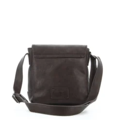 CARRERA - Borsello marrone con patta ed inserto scozzese interno