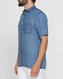 CARRERA - Camicia jeans manica corta blu chiaro