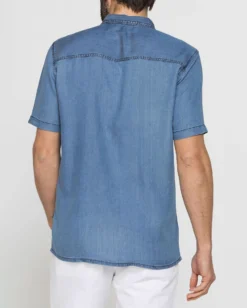 CARRERA - Camicia jeans manica corta blu chiaro