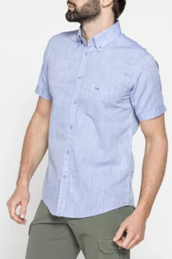 CARRERA - CAMICIA MANICA CORTA COLLO BOTTON DOWN TESSUTO MALFILE' CON  1TASCHINO
