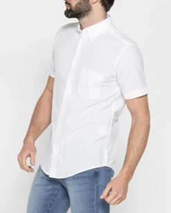 CARRERA - CAMICIA MANICA CORTA CON COLLO BOTTON DOWN TESSUTO MALFILE'  CON 1 TASCHINO