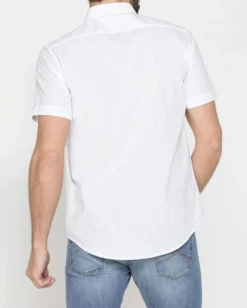 CARRERA - CAMICIA MANICA CORTA CON COLLO BOTTON DOWN TESSUTO MALFILE'  CON 1 TASCHINO