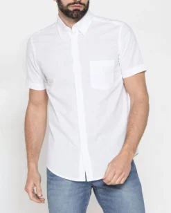 CARRERA - CAMICIA MANICA CORTA CON COLLO BOTTON DOWN TESSUTO MALFILE'  CON 1 TASCHINO