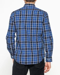 CARRERA - CAMICIA UOMO FANTASIA SCOZZESE TINTO FILO CON COLLO BUTTON-DOWN