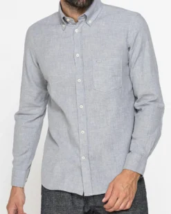 CARRERA - CAMICIA UOMO IN FLANELLA GRIGIA TINTA UNITA