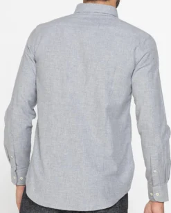CARRERA - CAMICIA UOMO IN FLANELLA GRIGIA TINTA UNITA
