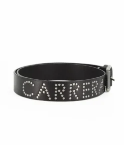 CARRERA - Cinta nera in VERA PELLE da uomo con borchie