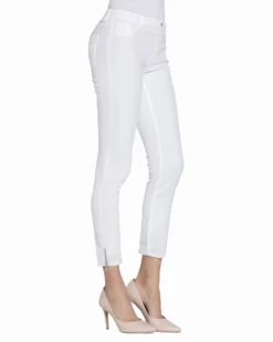 CARRERA - DONNA LEGGINGS JEANS BIANCO SUPER STRETCH CON ZIP ALLA CAVIGLIA- CAPRI