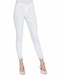CARRERA - DONNA LEGGINGS JEANS BIANCO SUPER STRETCH CON ZIP ALLA CAVIGLIA- CAPRI