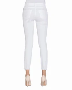 CARRERA - DONNA LEGGINGS JEANS BIANCO SUPER STRETCH CON ZIP ALLA CAVIGLIA- CAPRI