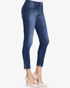 CARRERA - DONNA LEGGINGS JEANS DENIM SUPER STRETCH CON ZIP ALLA CAVIGLIA- CAPRI