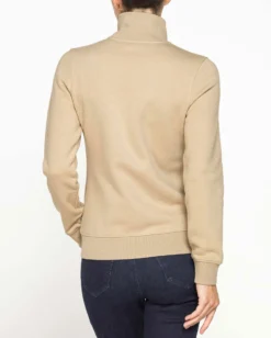 CARRERA - FELPA BEIGE FULL ZIP COLLO ALTO IN TESSUTO FELPATO